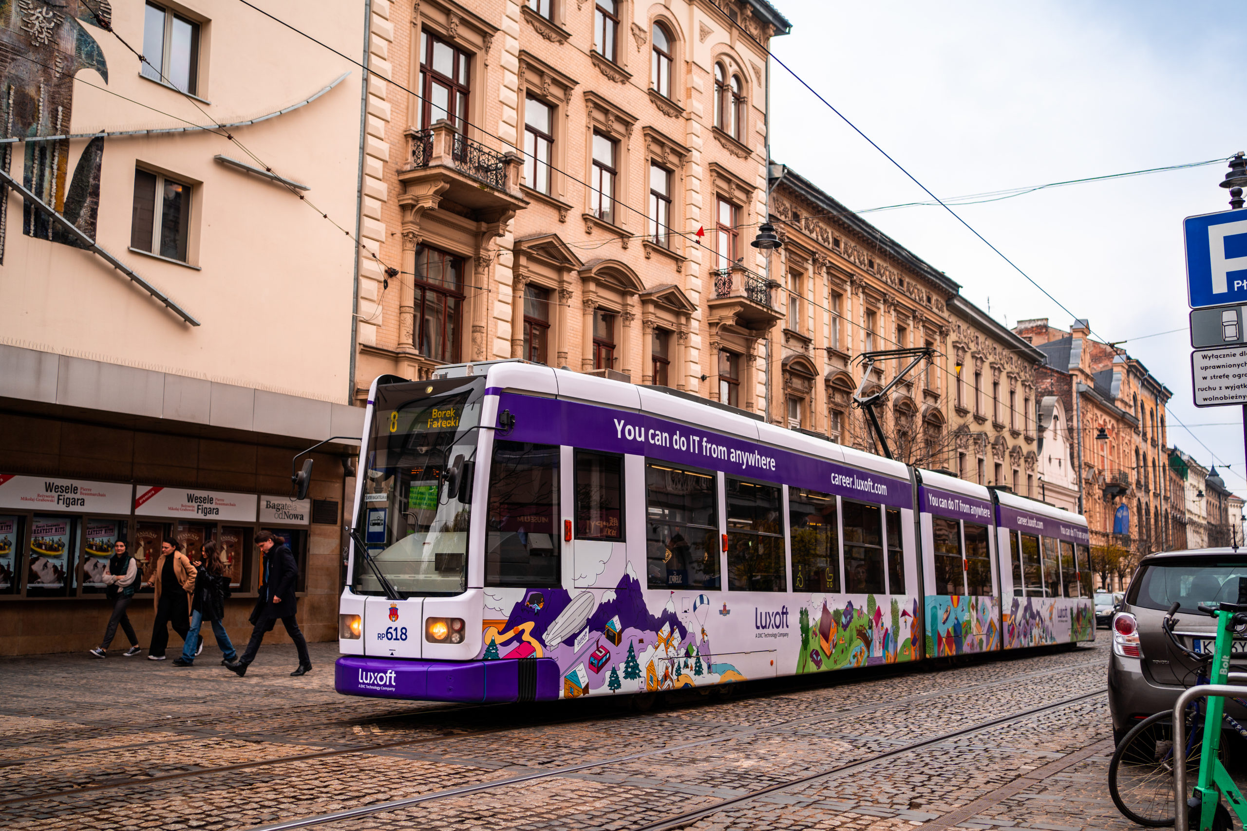 Luxoft Poland tramwaj w trakcie kampanii