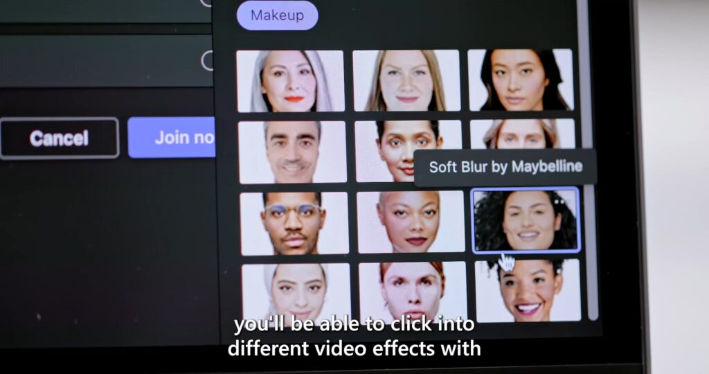 screenshot z filmu promocyjnego usługi Maybelline Beauty dla Microsoft Teams